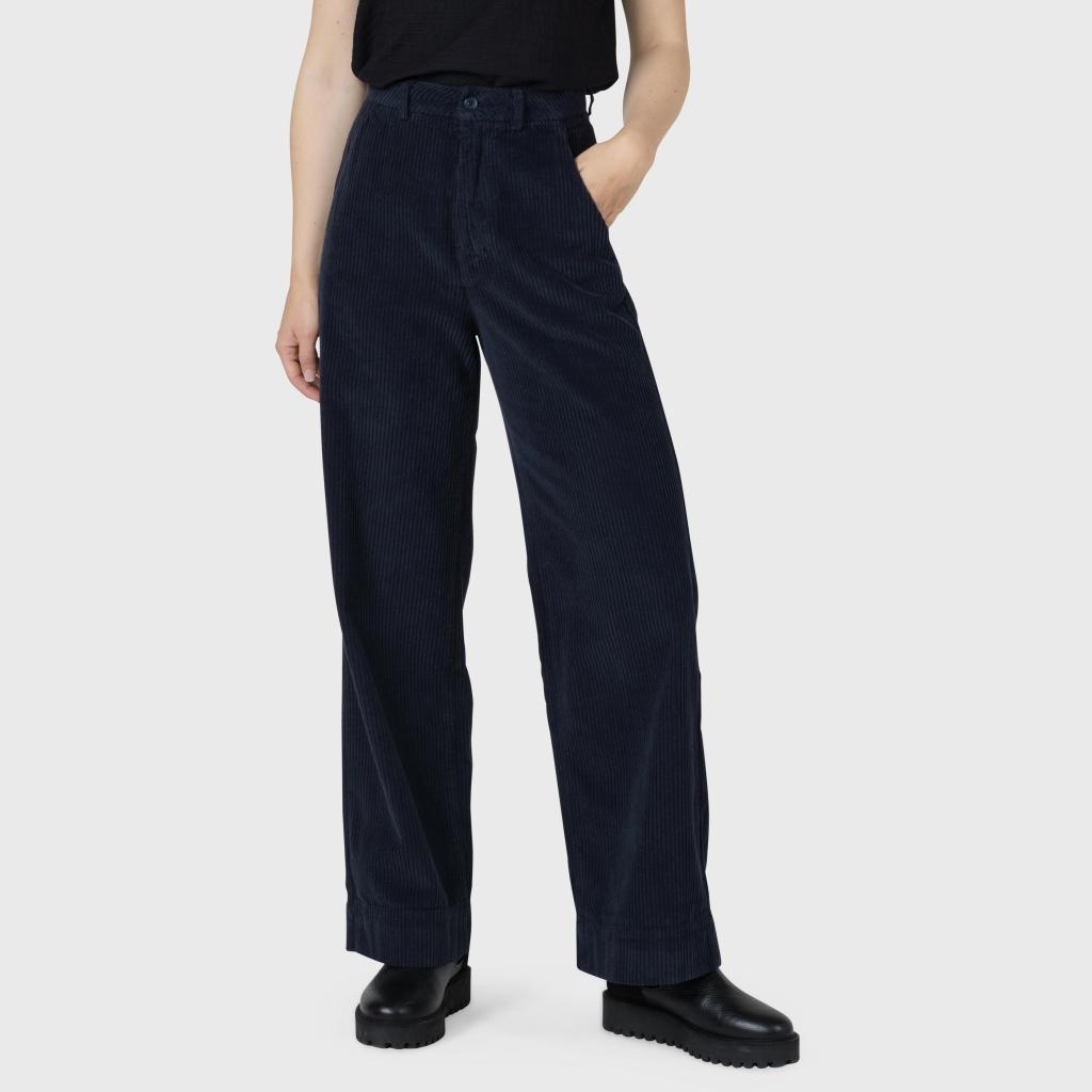 Klitmøller Lydia Pants Jumbo Corduroy Black Damen High Waist Hose schwarz